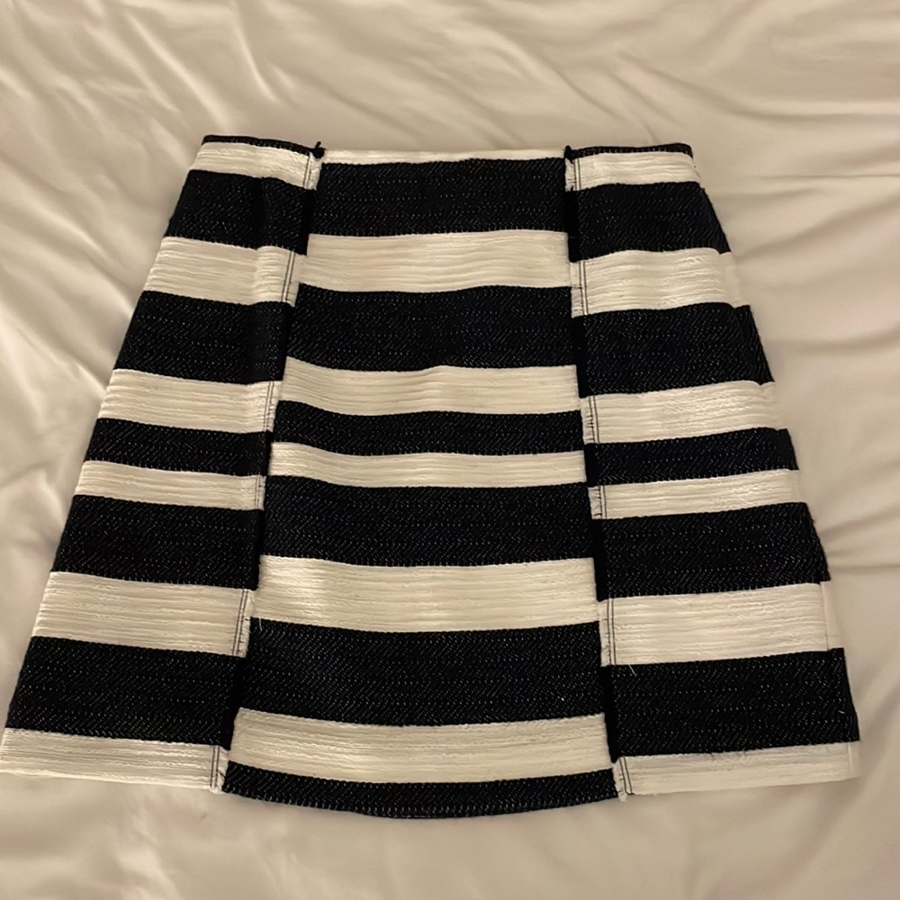 LOFT Blue and White Striped Skirt
